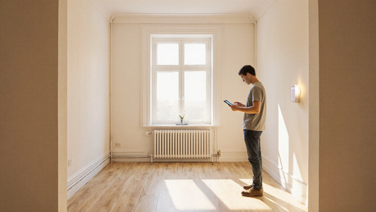 Hotový moderní jádro bytu: čistá podlaha, skryté rozvody, podlahové topení a světlé stěny.