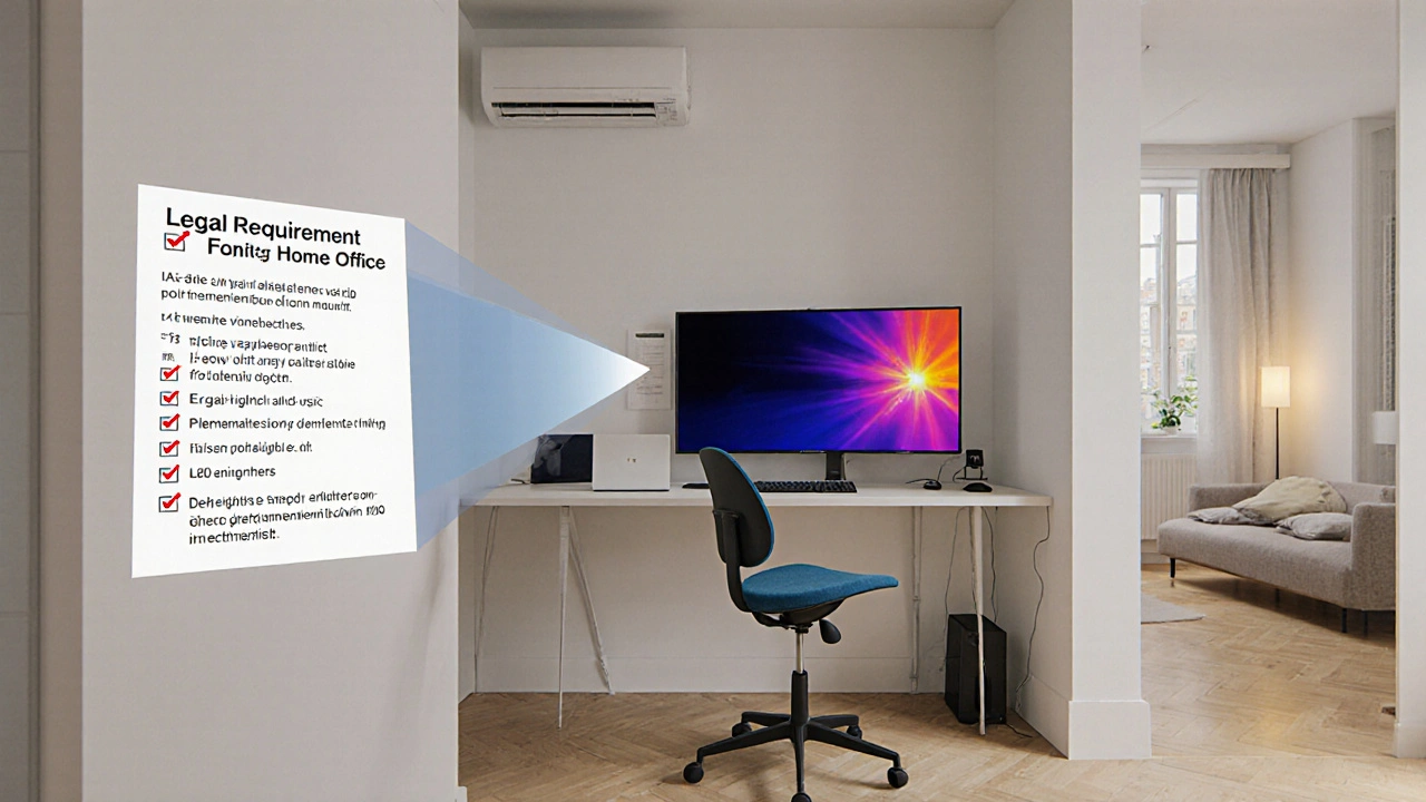 Malá, ale plně vybavená pracovna v bytě s dodržením ergonomických norm a bezpečnostních požadavků MPSV.