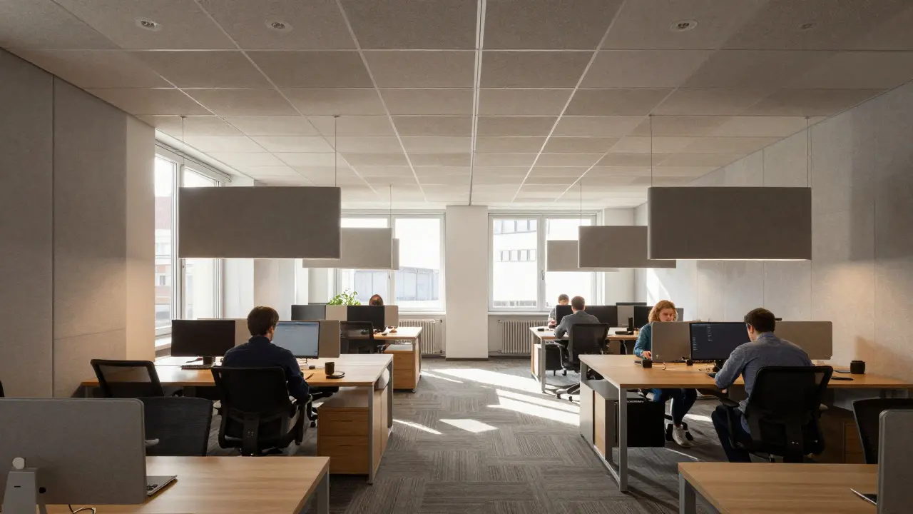 Akustické stropy a panely: jak získat klid v otevřeném prostoru