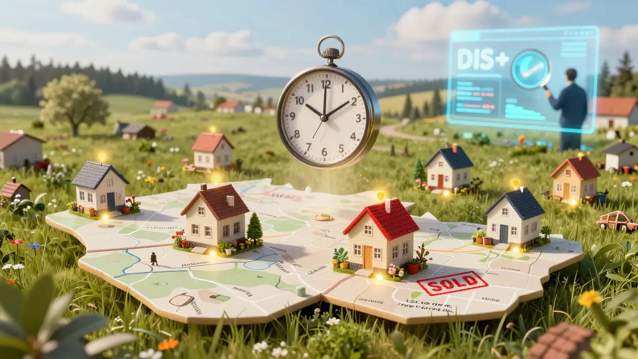 Malé domy a garáže nad mapou Česka, každý s varovným zářením, zatímco digitální hodiny ukazují termíny podání daňového přiznání.