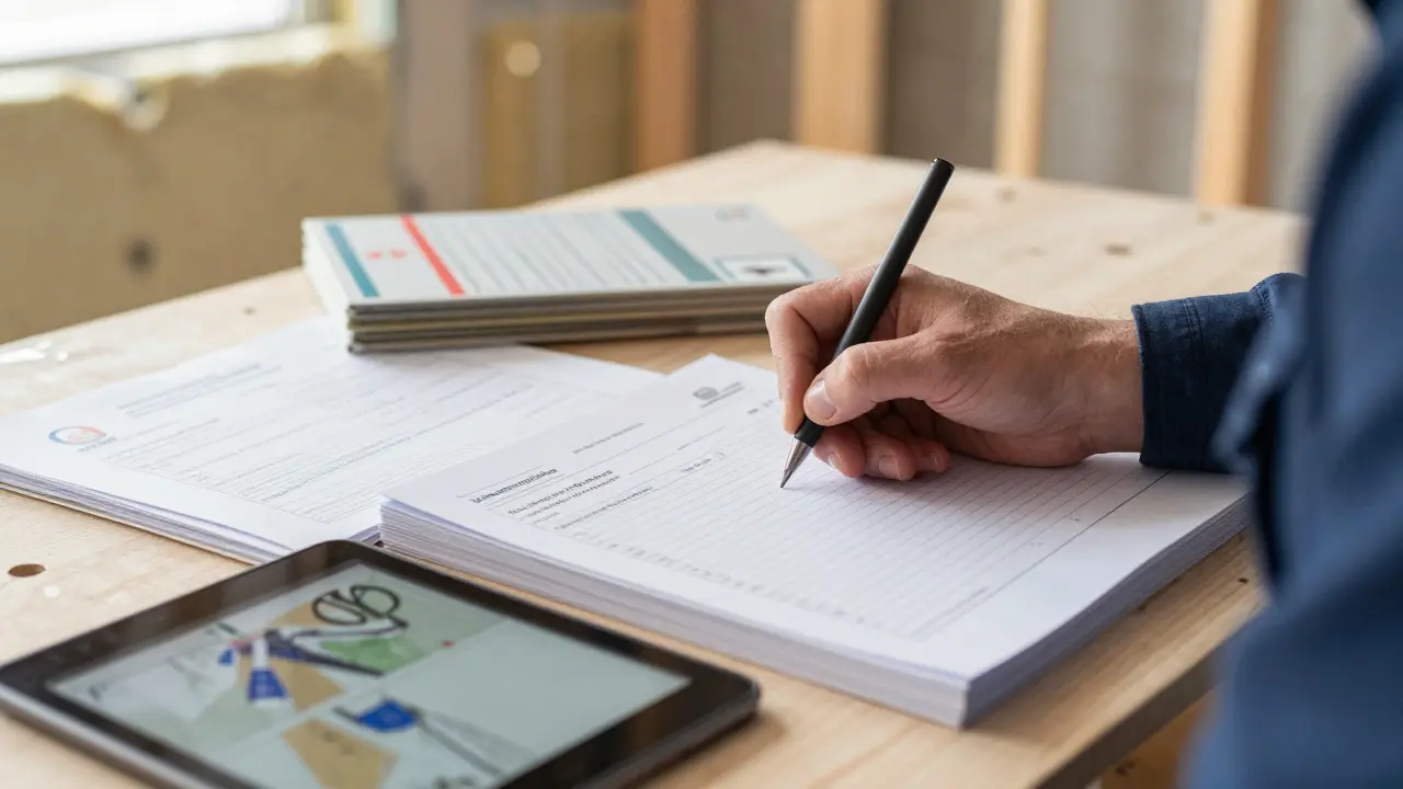 Stavební dozor vyplňuje stavební deník s dokumentací materiálů.