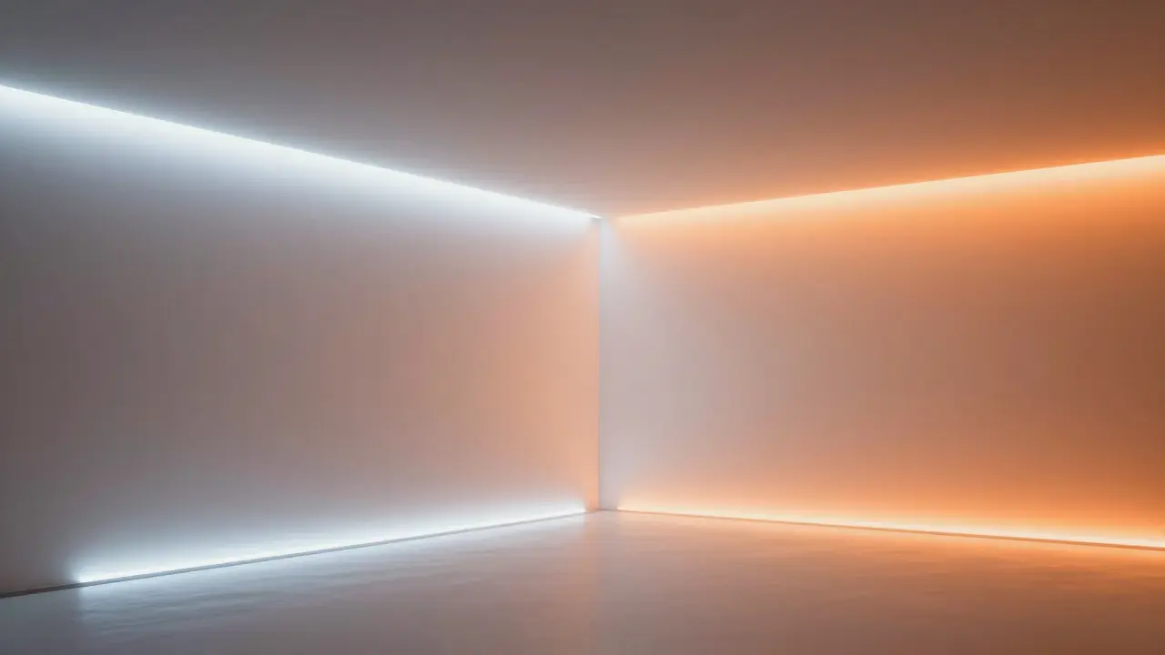 Moderní interiér s dynamickým chytrým LED osvětlením měnícím náladu