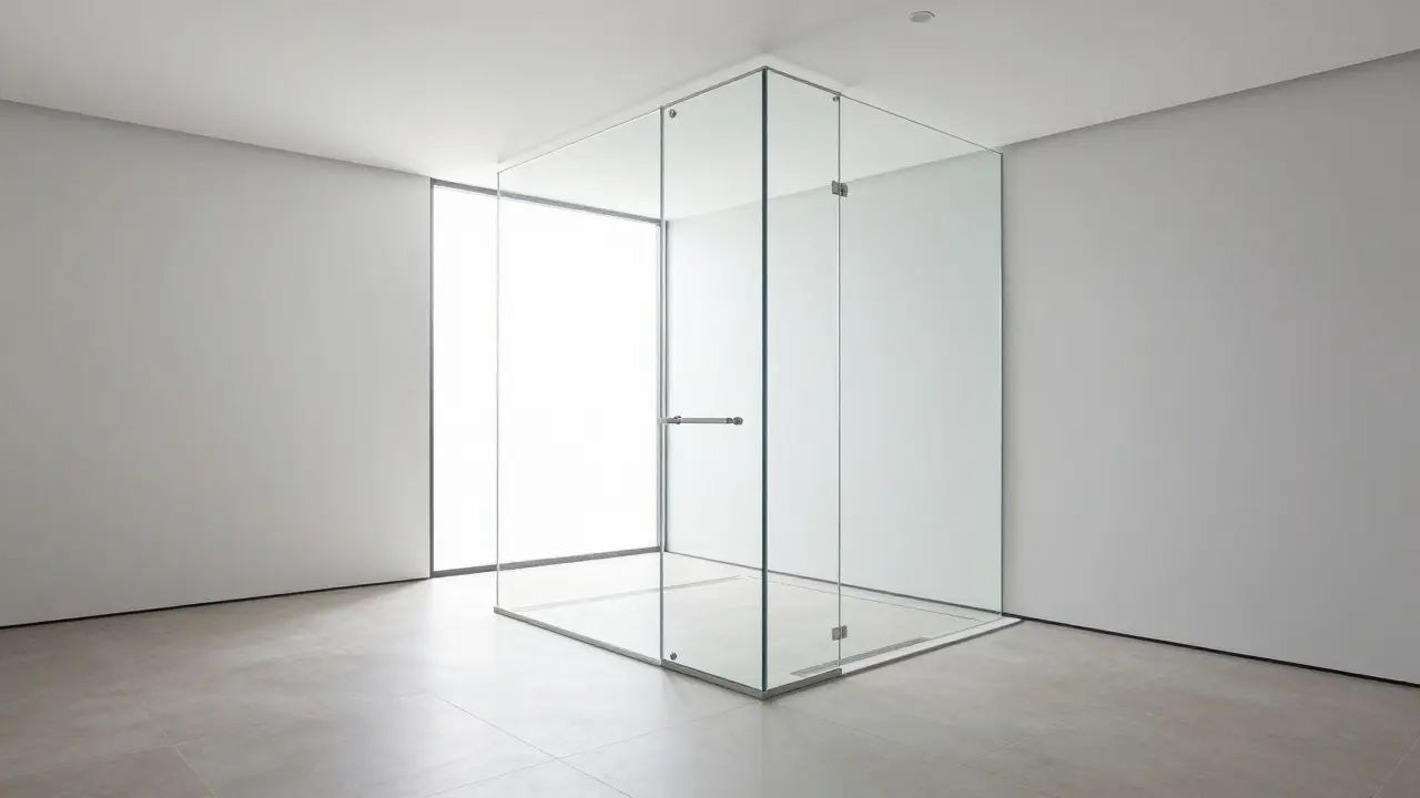 Moderní koupelna s otevřenou Walk-In sprchou a lineárním odpadem
