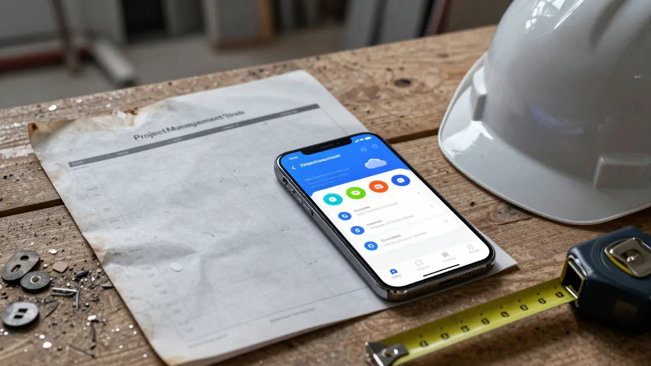 Srovnání papírového plánu a mobilní aplikace pro stavbu